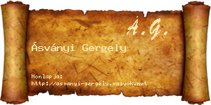 Ásványi Gergely névjegykártya