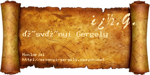 Ásványi Gergely névjegykártya