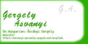 gergely asvanyi business card